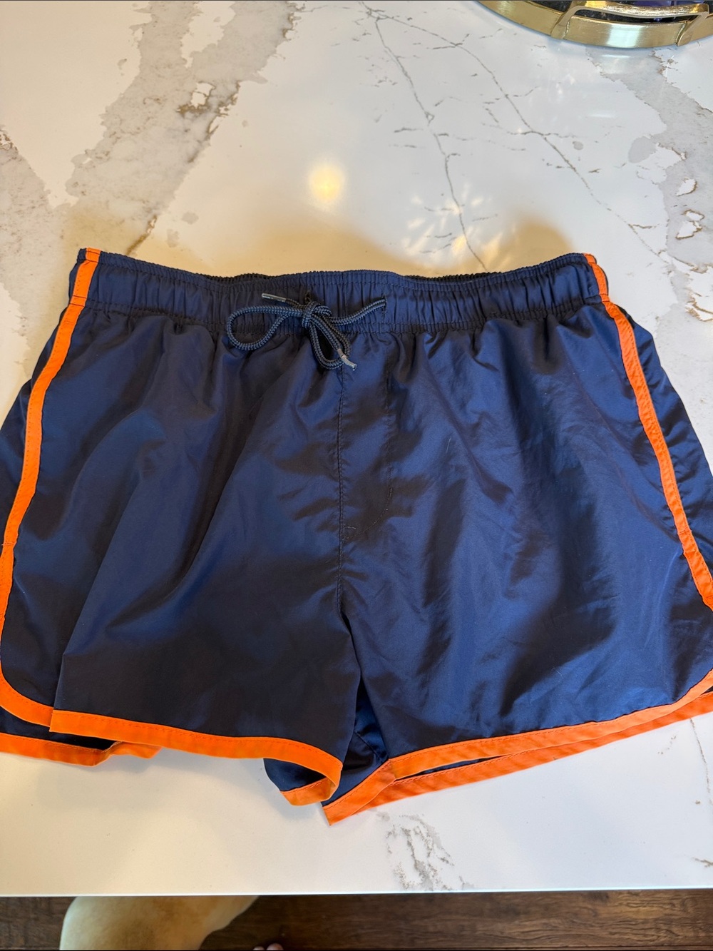 H&M Navy Shorts with Orange Trim - Men's Athletic